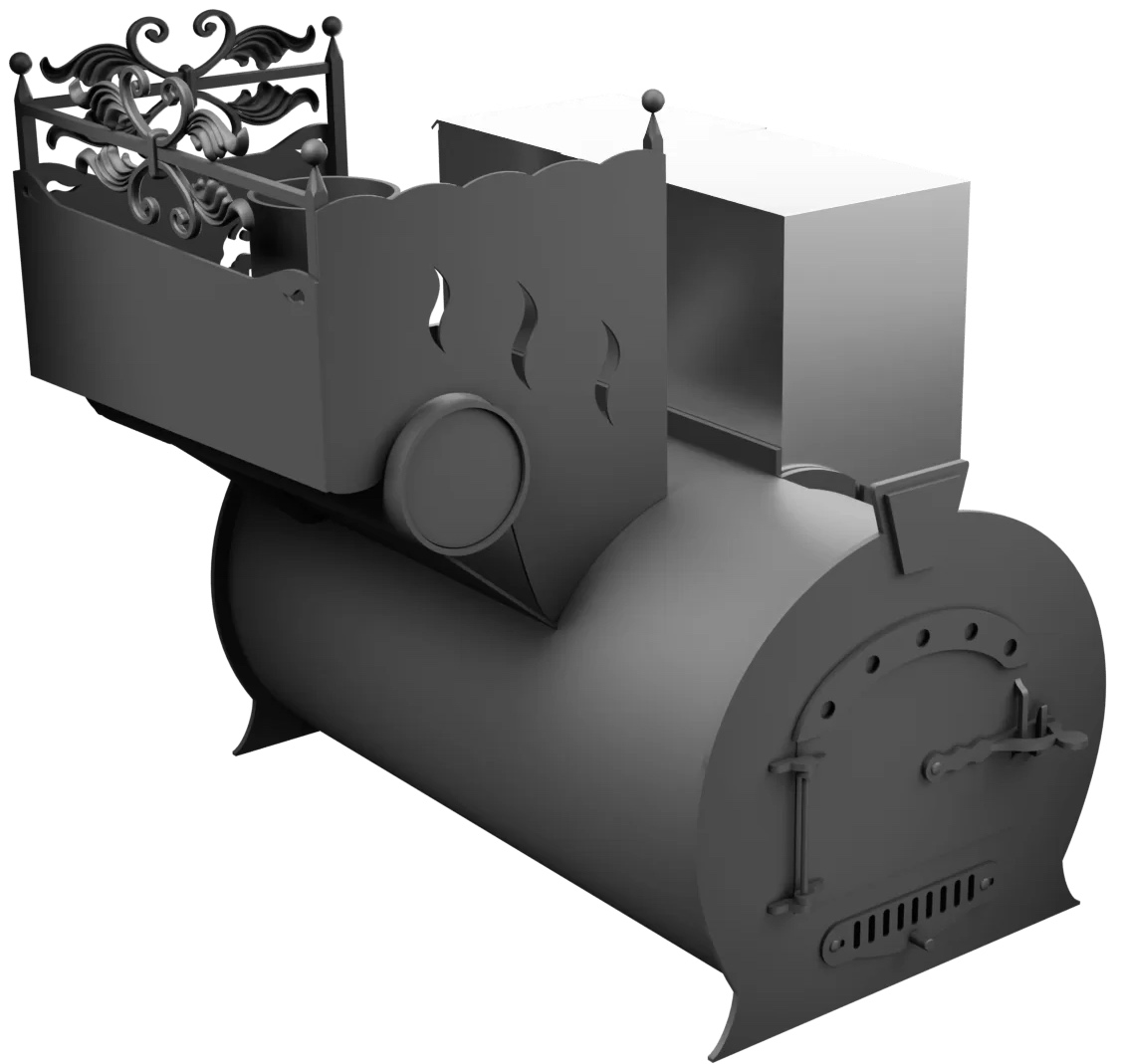 Печь Горыныч 3, каменка с левой стороны фото в Челябинске