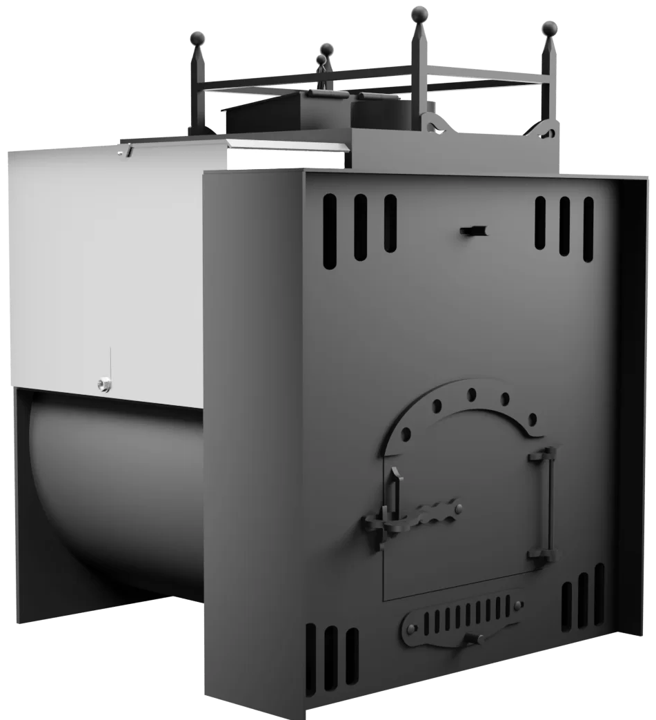 Печь Горыныч Мини, каменка закрытая с правой стороны, естественная система воздушного отопления фото в Челябинске