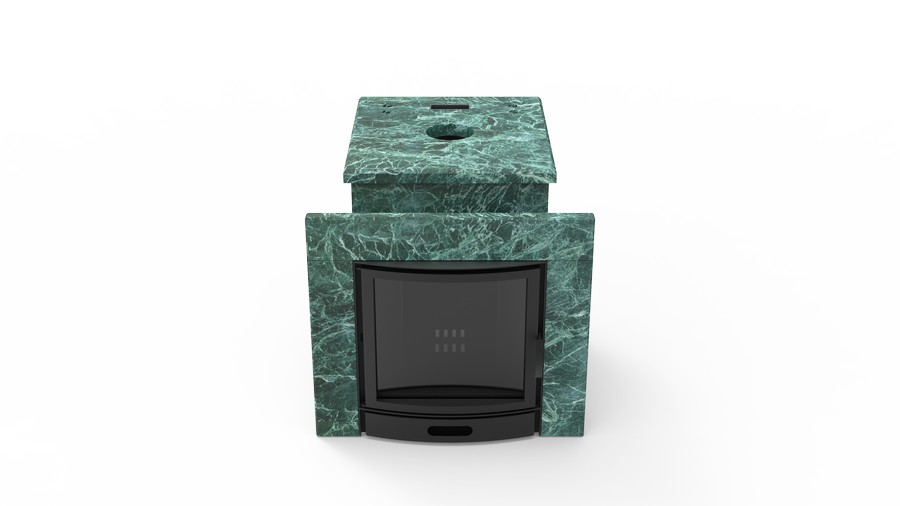 Печь в облицовке из натурального камня Genesis GN 500 облицовка закрытая плоская пироксенит-элит фото в Челябинске