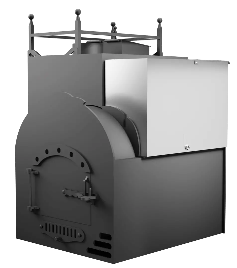 Печь Горыныч Мини, каменка закрытая с левой стороны, система воздушного отопления фото в Челябинске