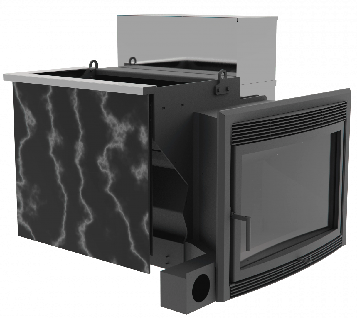 Банный камин 500, сталь+СВО фото в Челябинске