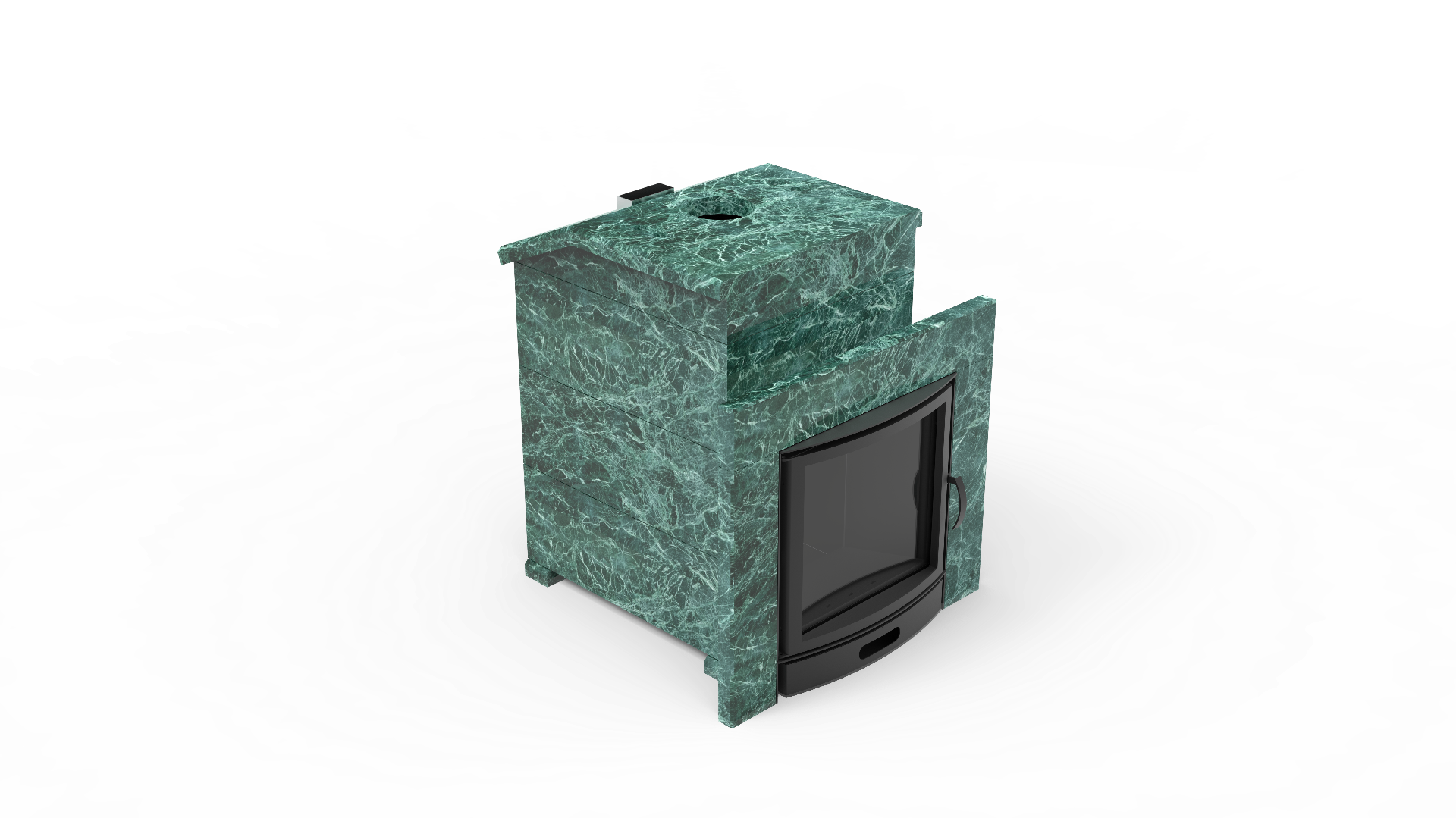 Печь из натурального камня Genesis GN 500 облицовка закрытая со скосом талькохлорит-шлифовка фото в Челябинске