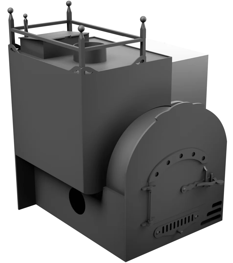 Печь Горыныч Мини, каменка закрытая с левой стороны, система воздушного отопления фото в Челябинске