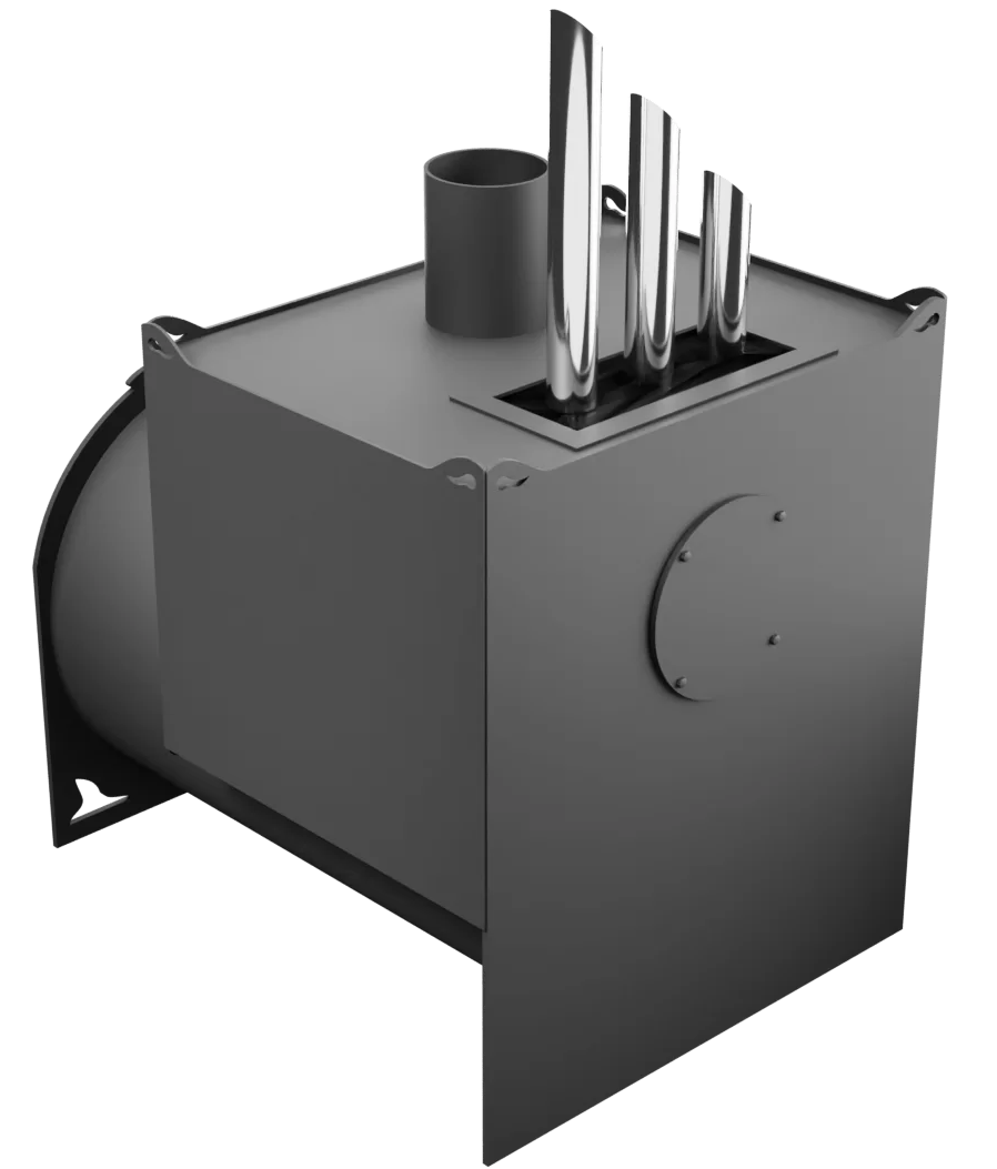 Печь Горыныч Мини, двойная каменка закрытая с парогенератором, малая дверь со стеклом фото в Челябинске