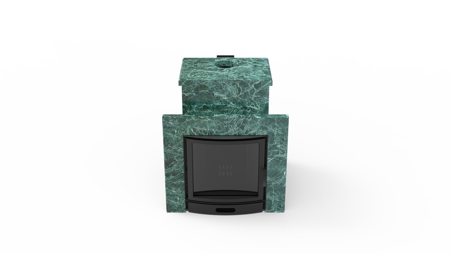 Печь в облицовке из натурального камня Genesis GN 500 облицовка закрытая со скосом талькохлорит-шлифовка фото в Челябинске