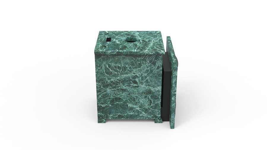 Печь в облицовке из натурального камня Genesis GN 500 облицовка закрытая плоская пироксенит-элит фото в Челябинске