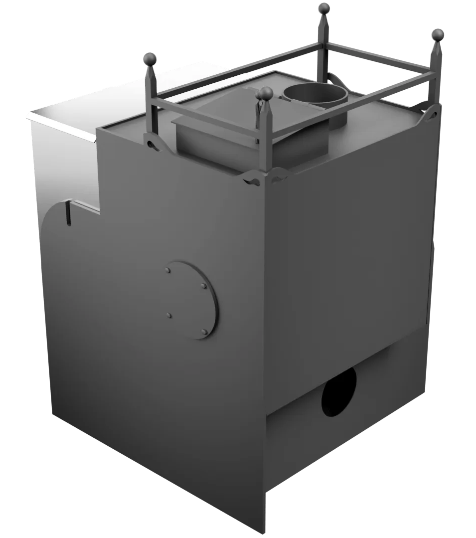 Печь Горыныч Мини, каменка закрытая с левой стороны, система воздушного отопления фото в Челябинске