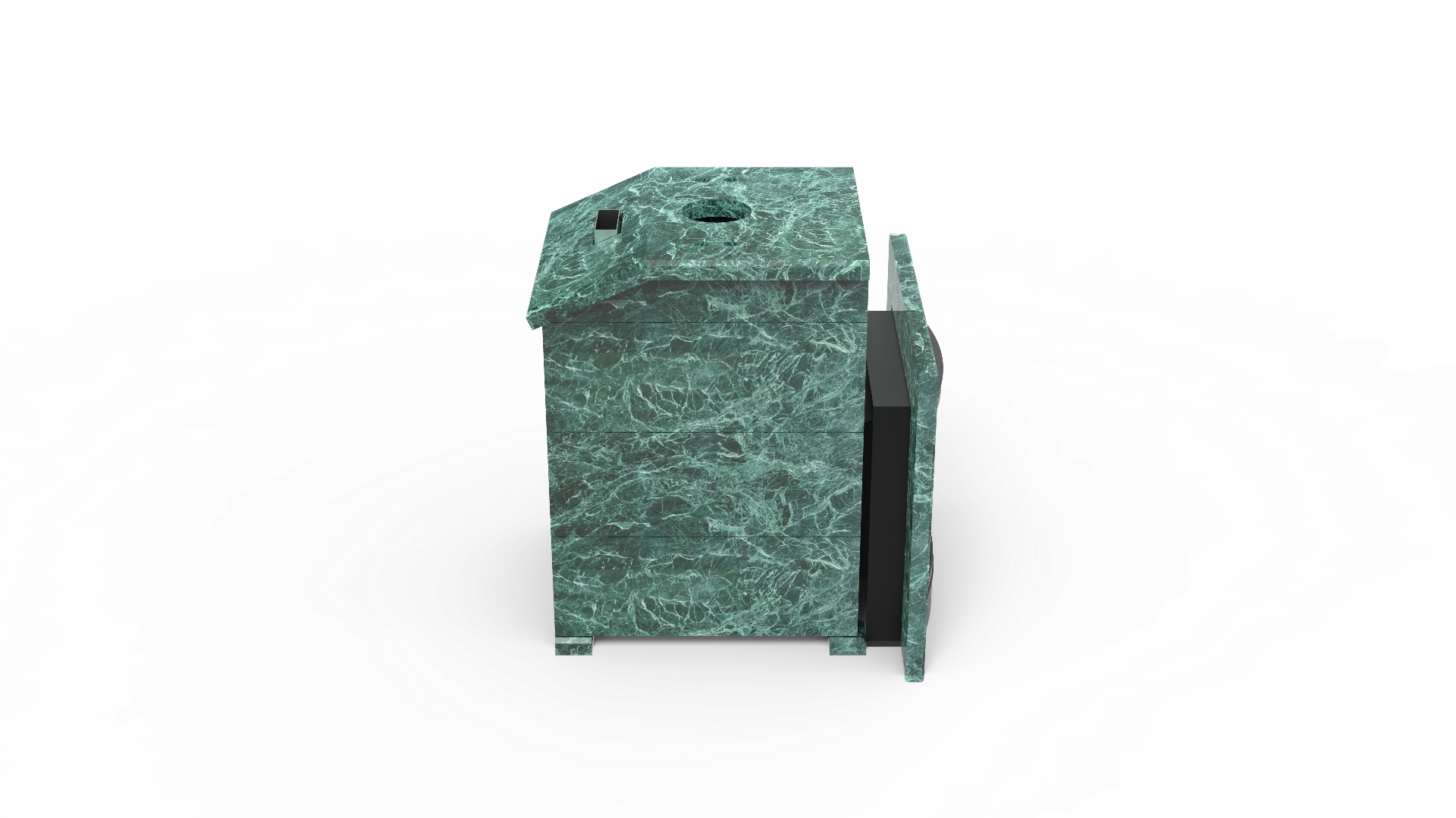 Печь из натурального камня Genesis GN 500 облицовка закрытая со скосом талькохлорит-шлифовка фото в Челябинске