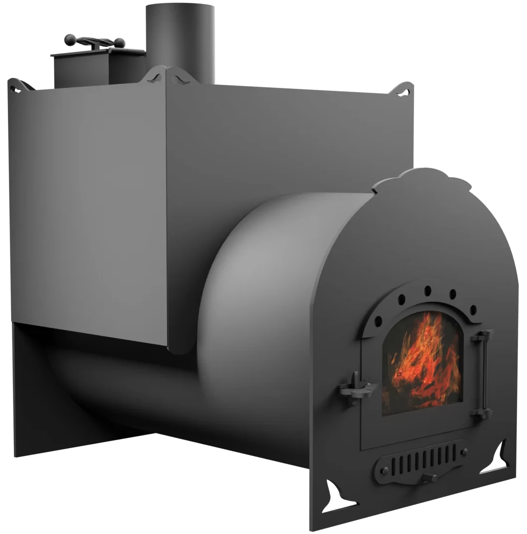 Печь Горыныч Мини, двойная каменка, малая дверь со стеклом фото в Челябинске