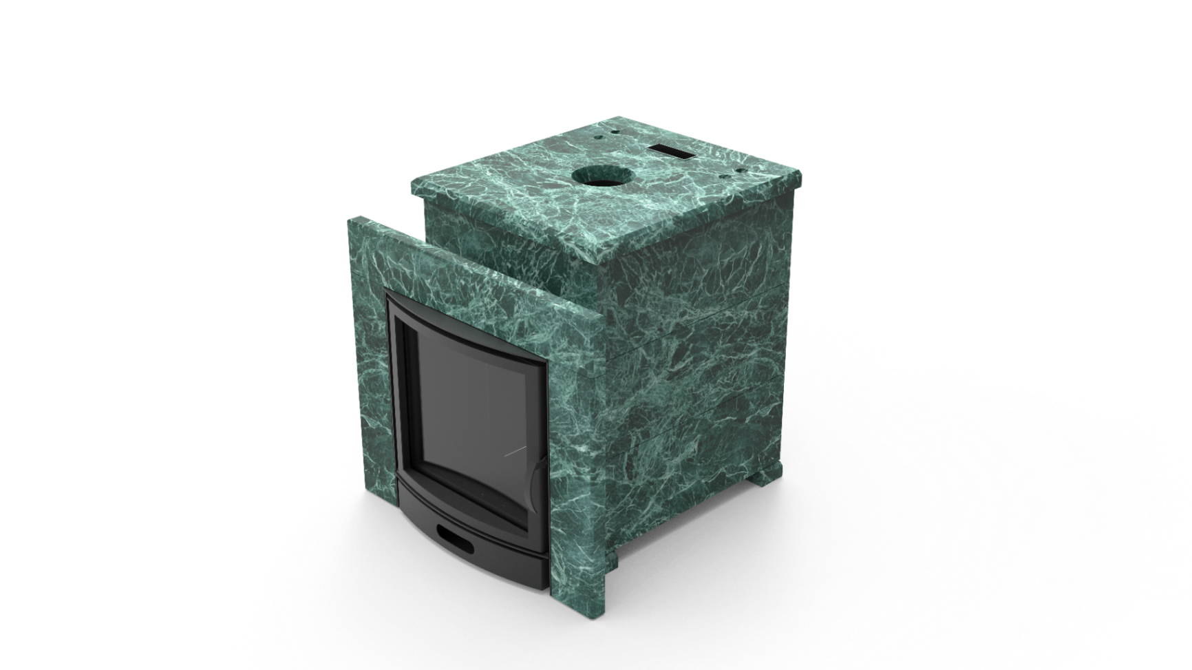 Печь из натурального камня Genesis GN 500 облицовка закрытая плоская пироксенит-элит фото в Челябинске