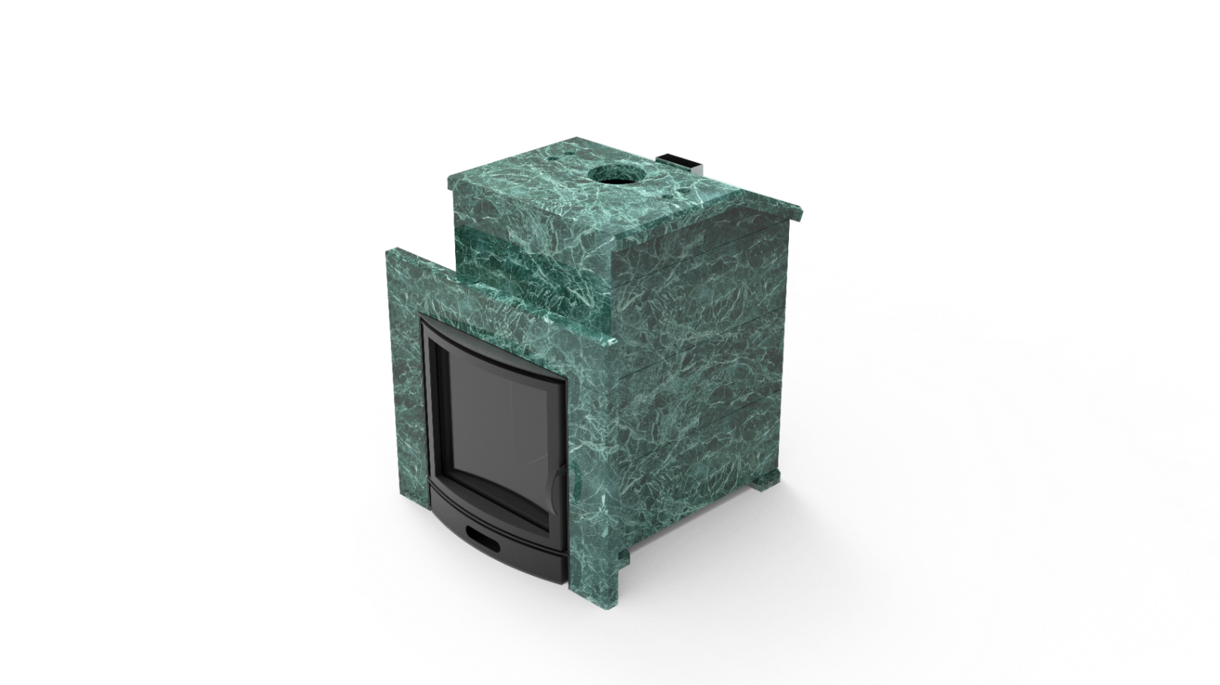 Печь из натурального камня Genesis GN 500 облицовка закрытая со скосом талькохлорит-шлифовка фото в Челябинске