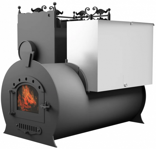 Печь Горыныч 3, каменка закрытая с левой стороны, малая дверь со стеклом фото в Челябинске