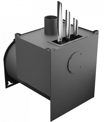 Печь Горыныч Мини, двойная каменка закрытая с парогенератором, малая дверь со стеклом фото в Челябинске