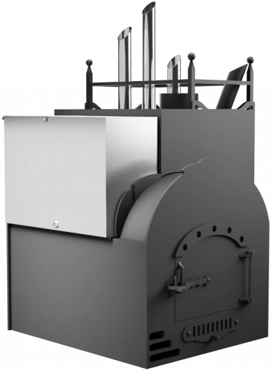 Печь Горыныч Мини, каменка закрытая с парогенератором с правой стороны, система воздушного отопления фото в Челябинске
