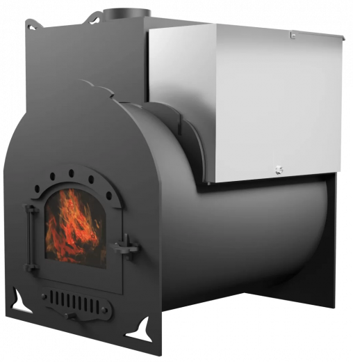 Печь Горыныч Мини, каменка с левой стороны, дверь малая со стеклом фото в Челябинске