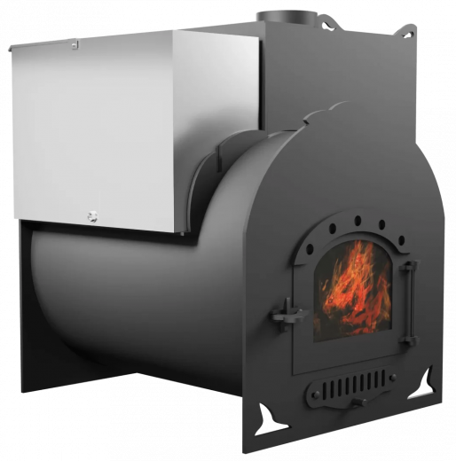 Печь Горыныч Мини, каменка с правой стороны, дверь малая со стеклом фото в Челябинске