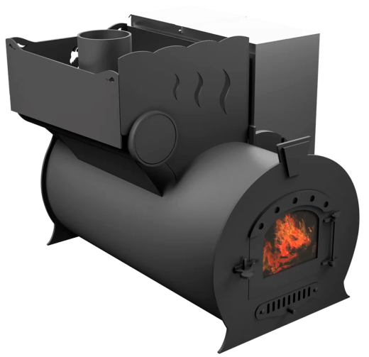 Печь Горыныч 2, каменка с левой стороны, малая дверь со стеклом фото в Челябинске