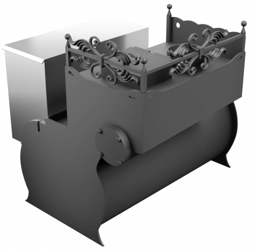 Печь Горыныч 3, каменка закрытая с левой стороны, малая дверь со стеклом фото в Челябинске