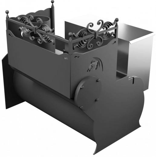 Печь Горыныч 3, каменка с правой стороны, средняя дверь со стеклом фото в Челябинске