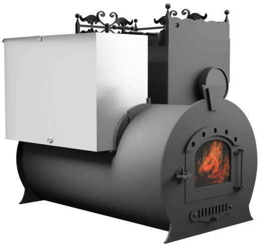 Печь Горыныч 3, каменка закрытая с правой стороны, малая дверь со стеклом фото в Челябинске