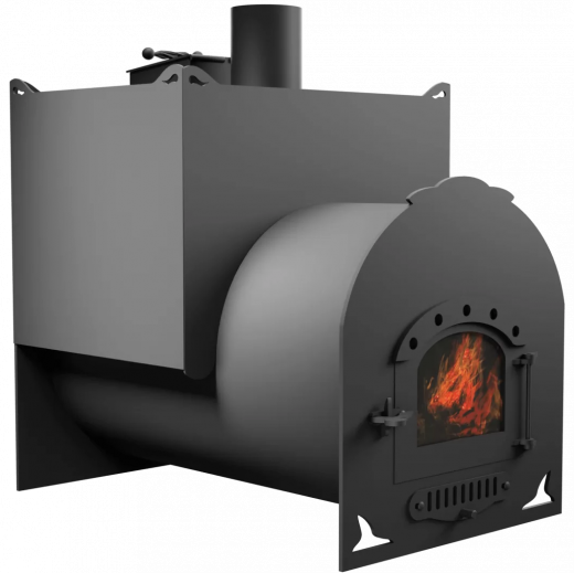 Печь Горыныч Мини, двойная каменка закрытая, малая дверь со стеклом фото в Челябинске