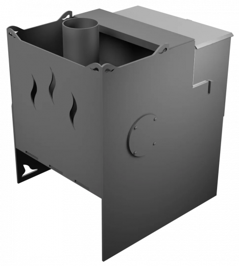 Печь Горыныч Мини, каменка с правой стороны, дверь малая со стеклом фото в Челябинске