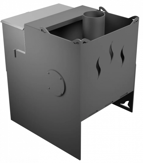 Печь Горыныч Мини, каменка с левой стороны, дверь малая со стеклом фото в Челябинске