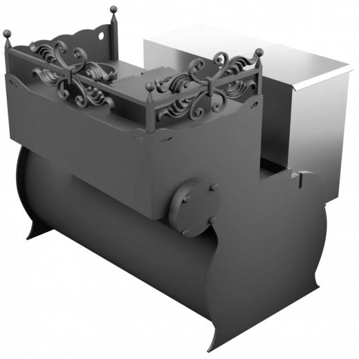 Печь Горыныч 3, каменка закрытая с правой стороны, малая дверь со стеклом фото в Челябинске